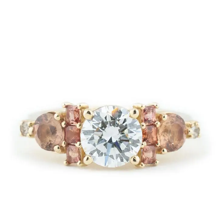 Pink Cluster Engagement Ring