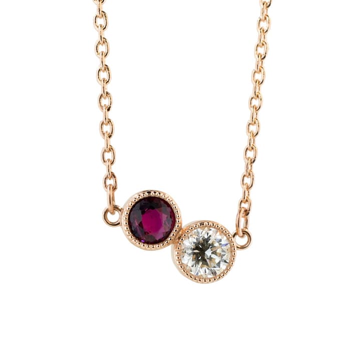 Dainty Ruby and Diamond Necklace