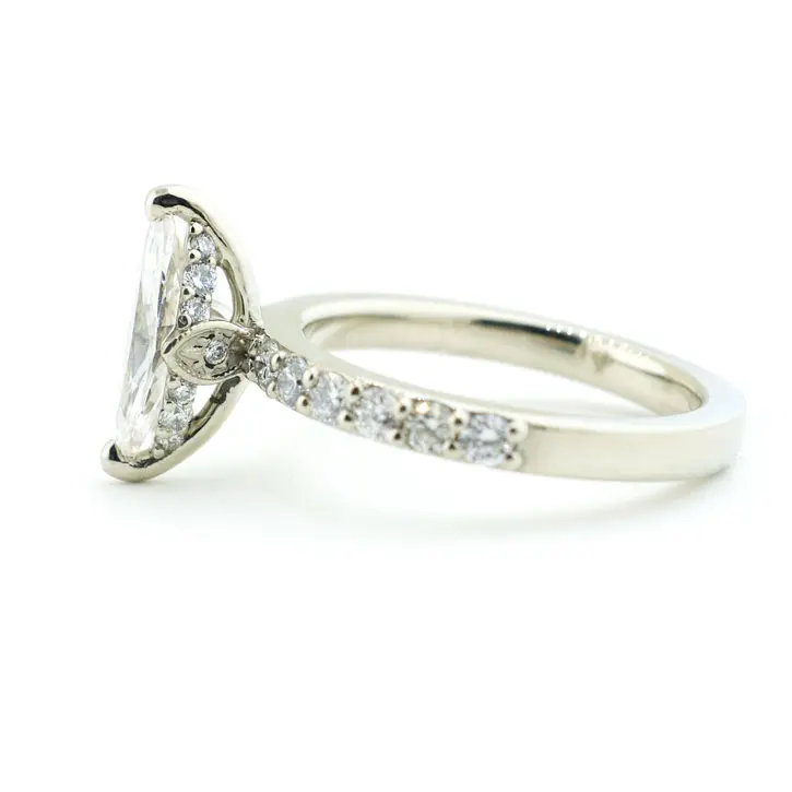 Lab Created Marquise Diamond Engagement Ring