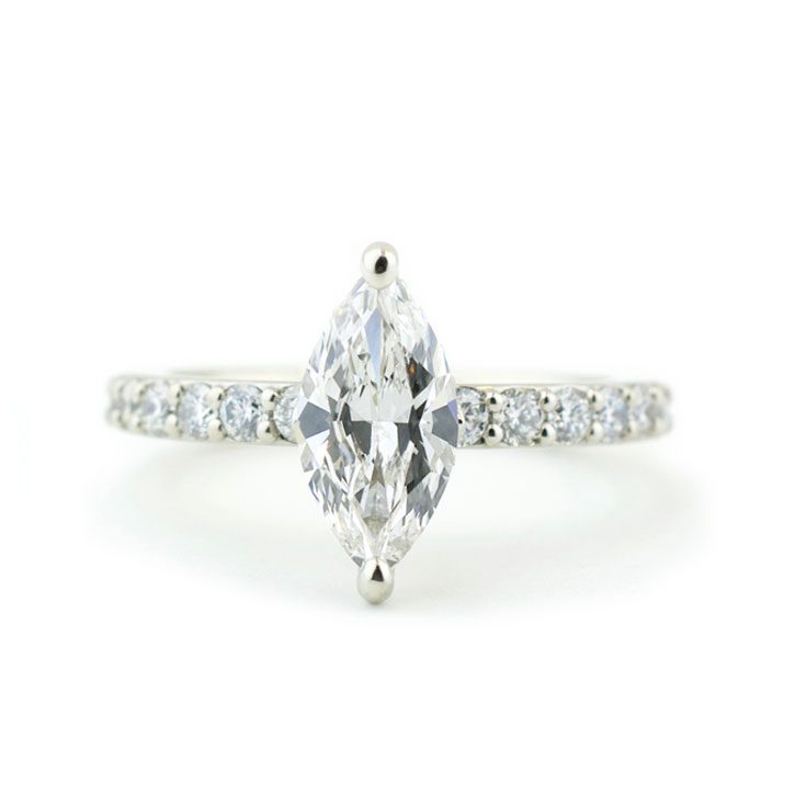 Lab Grown Marquise Diamond Engagement Ring