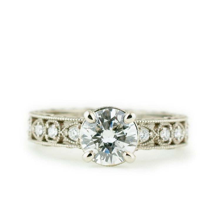 Vintage Filigree Diamond Engagement Ring