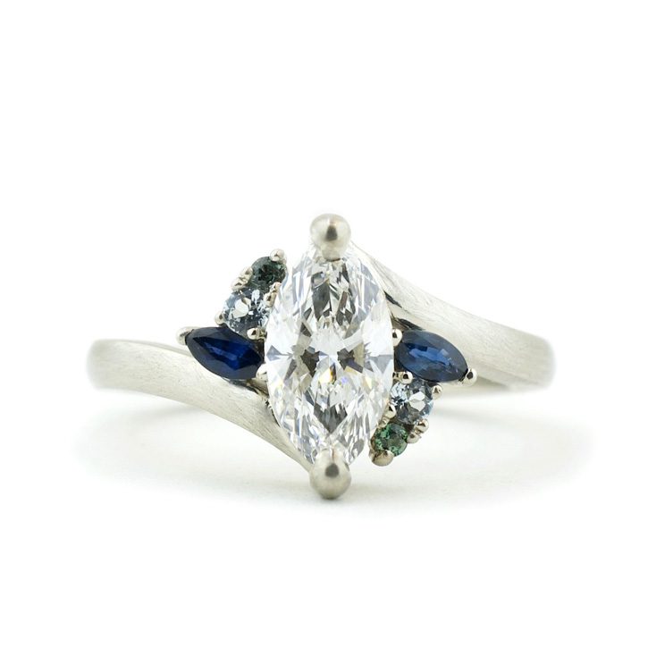 Lab Grown Marquise Cluster Ring