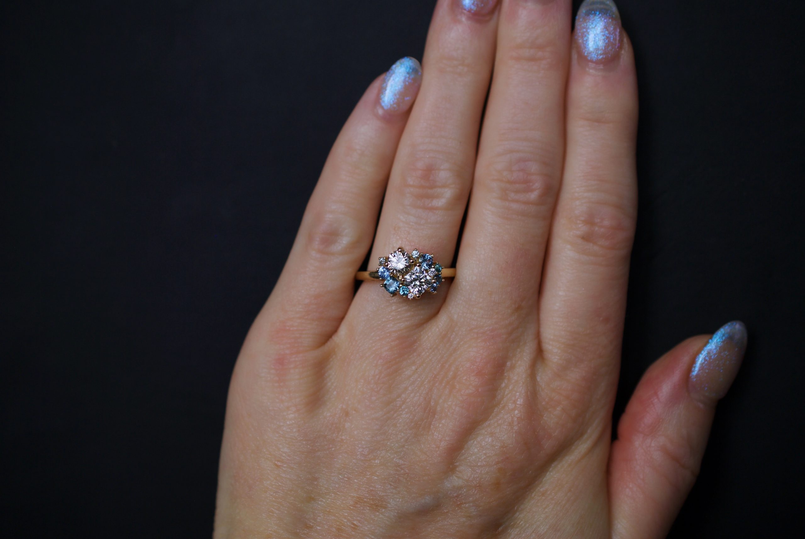 Two-Tone Whale & Sea Shell Engagement Ring