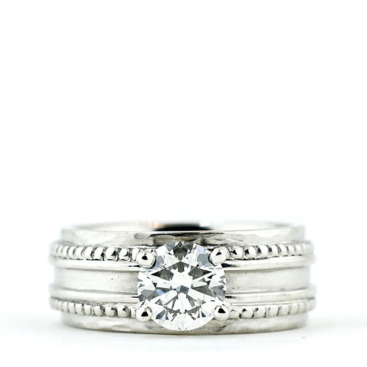 Palladium Bohemian Solitaire Ring