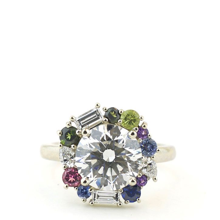 Unique 2 Carat Halo Ring