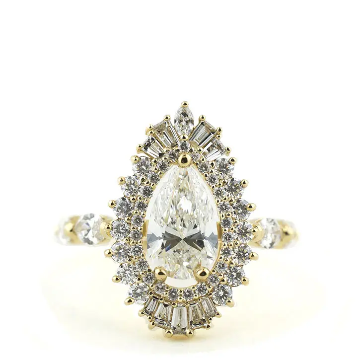 Art Deco Ballerina Engagement Ring