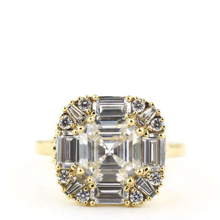 Asscher Cut Art Deco Engagement Ring