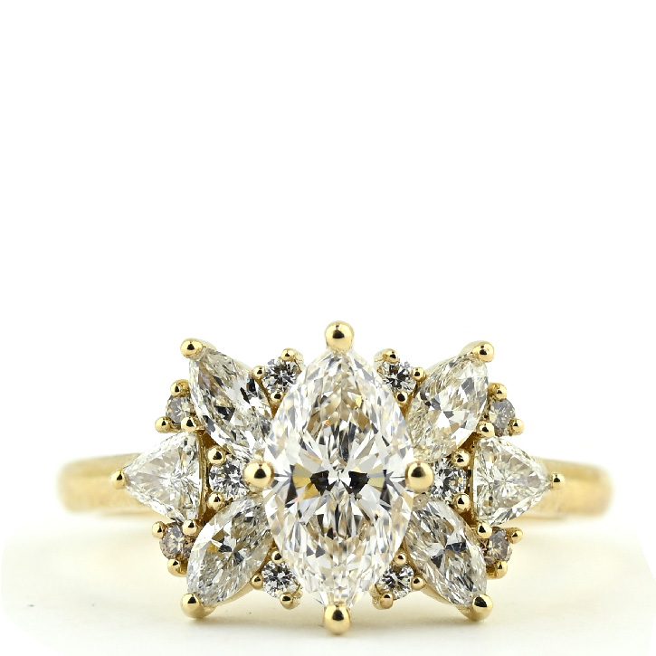 Diamond Marquise Cluster Engagement Ring