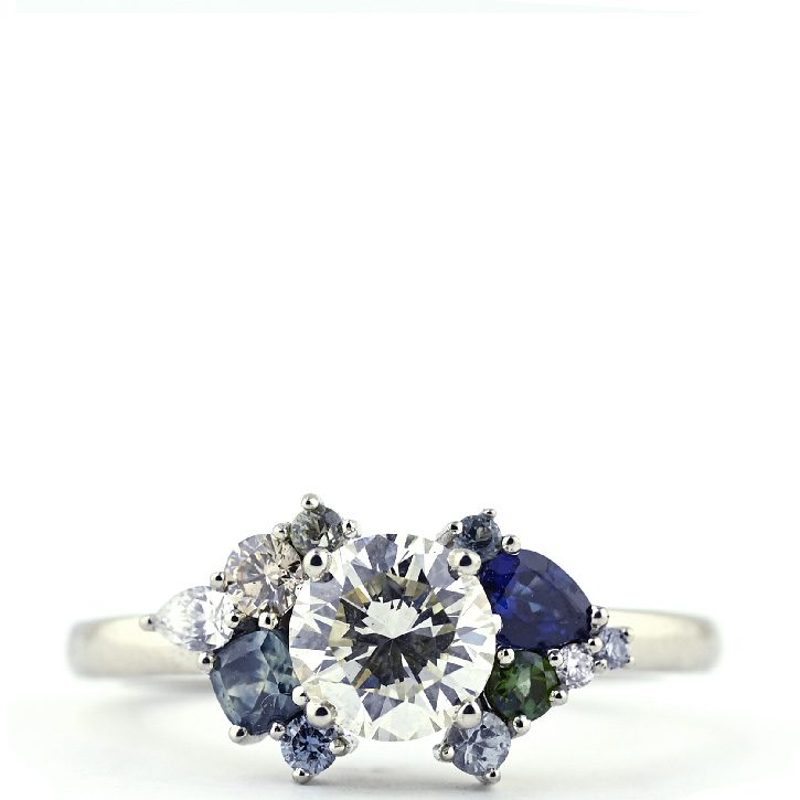 Double Cluster Engagement Ring