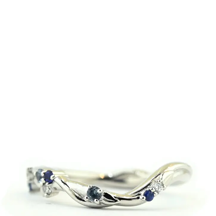 Nature Inspired Sapphire Wedding Band