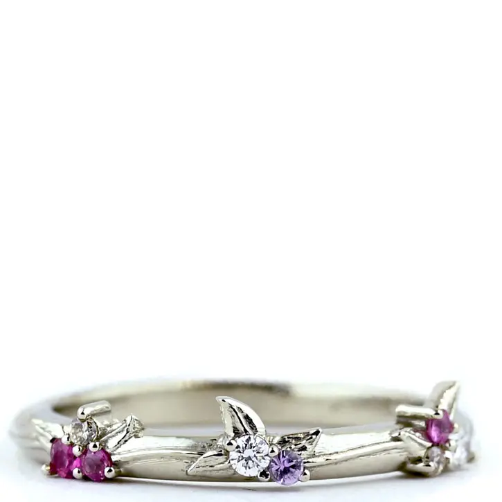 Pink and White Wedding Ring