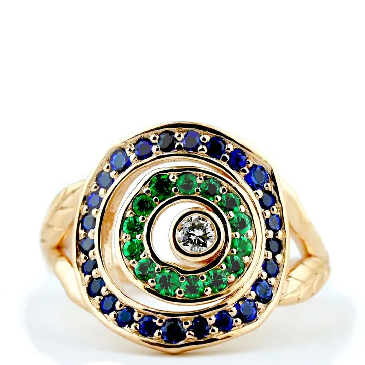 Nature Inspired Double Halo Ring