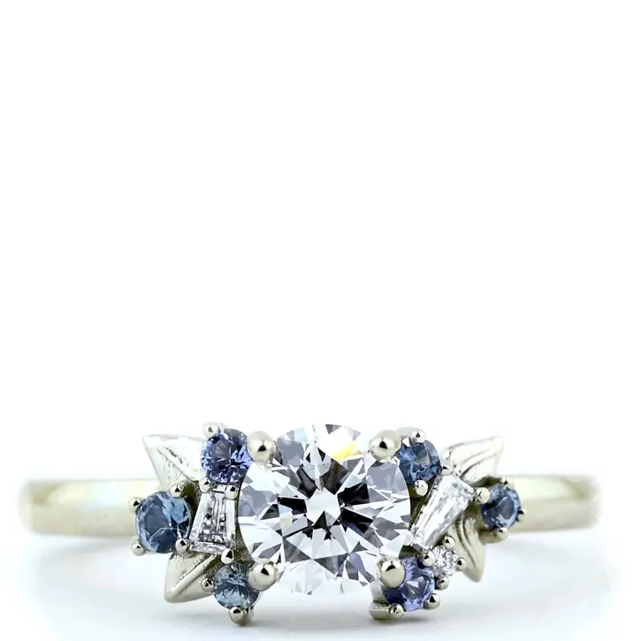 Lab Grown Diamond Cluster Engagement Ring