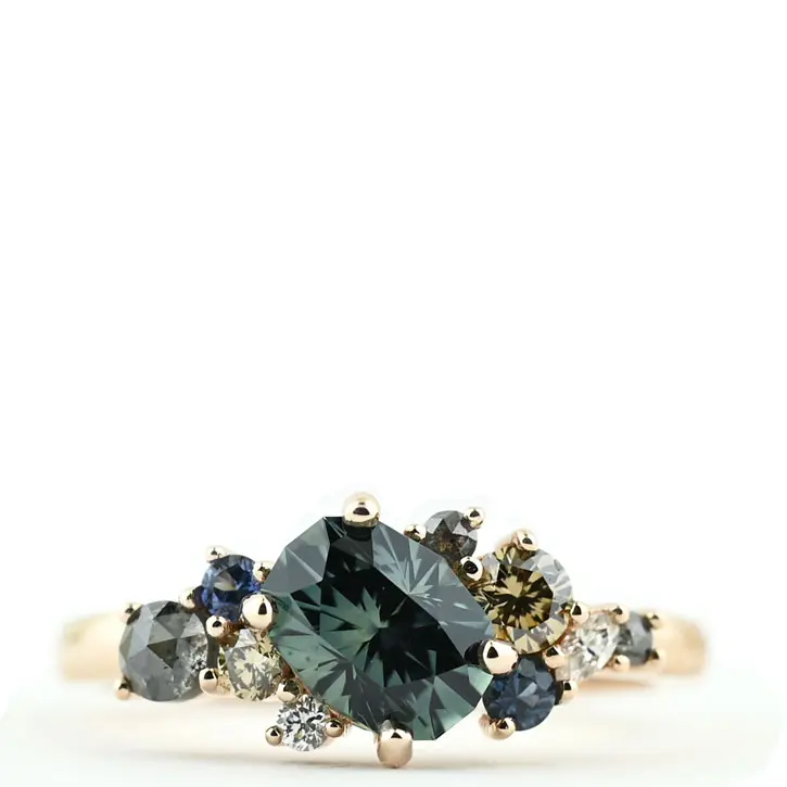 Diagonal Set Oval Engagement Ring