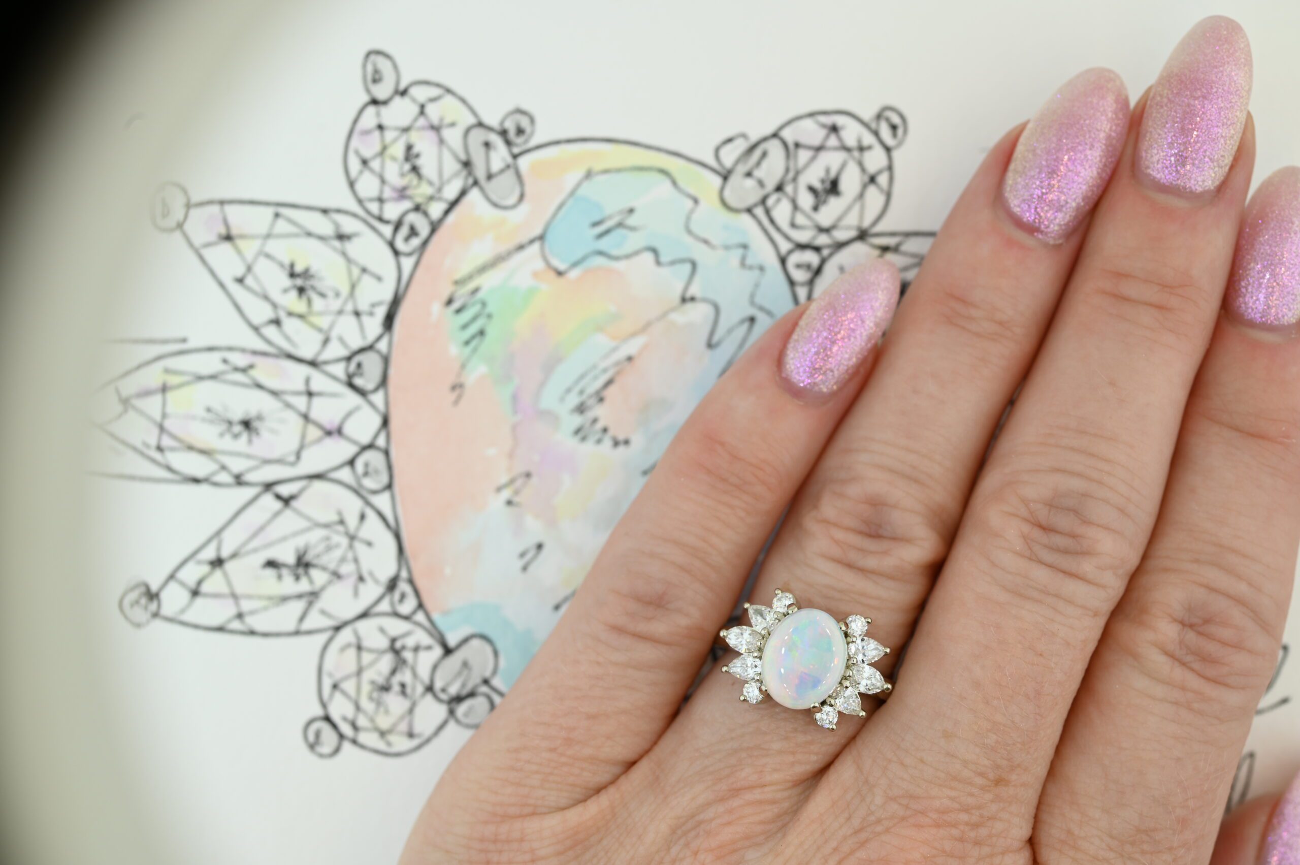 Los Angeles high end custom engagement ring design
