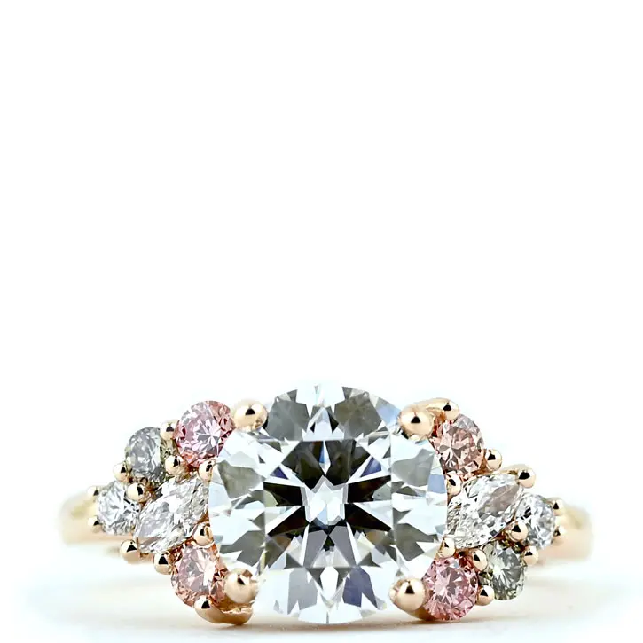 Moissanite and Lab Grown Diamond Engagement Ring