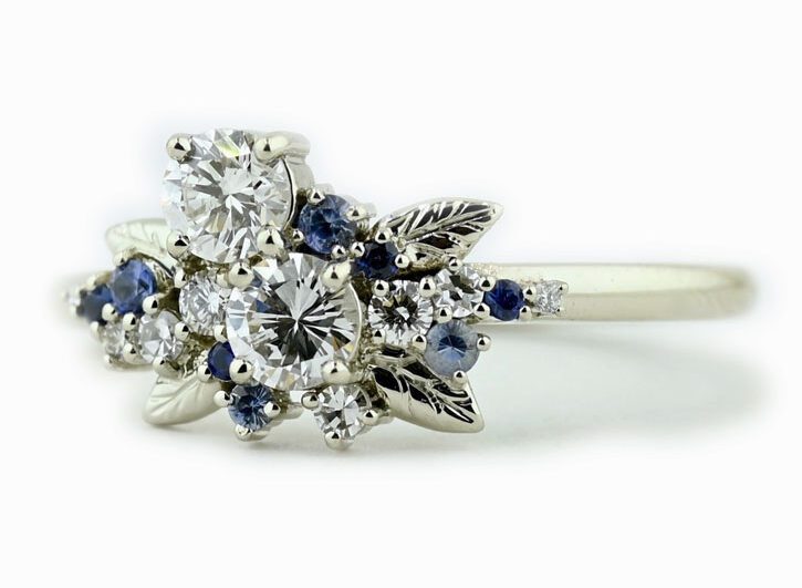 The Christina, a custom made floral inspired engagement ring by Abby Sparks Jewelry,