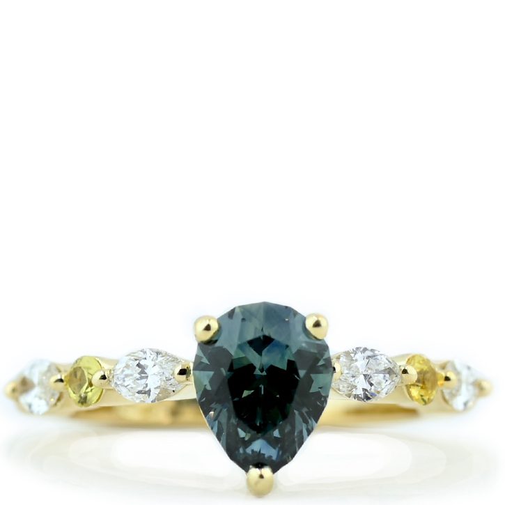 Pear Cut Montana Sapphire Ring