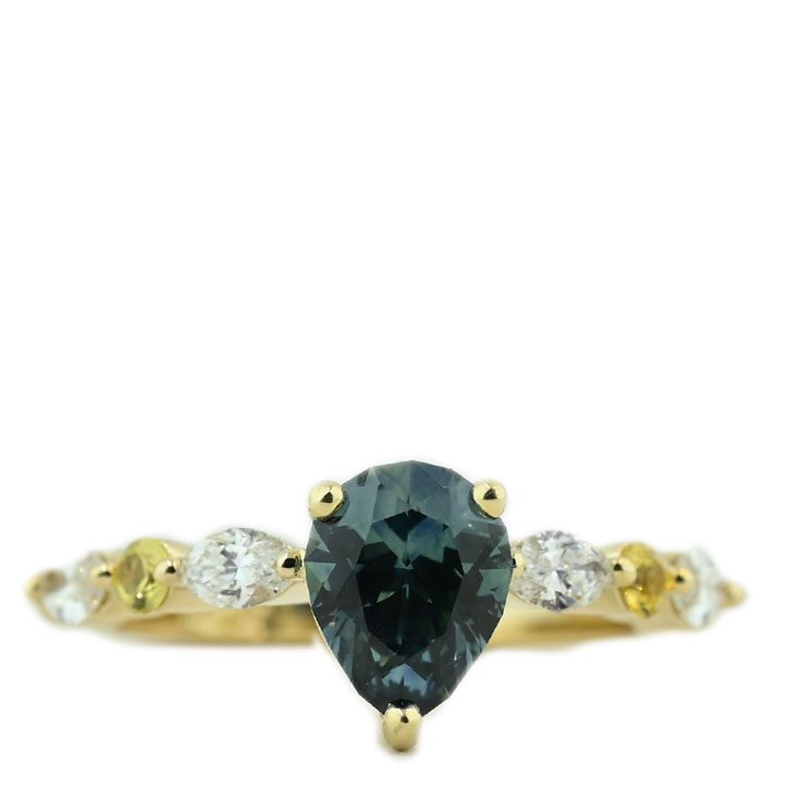 Pear Cut Montana Sapphire Ring