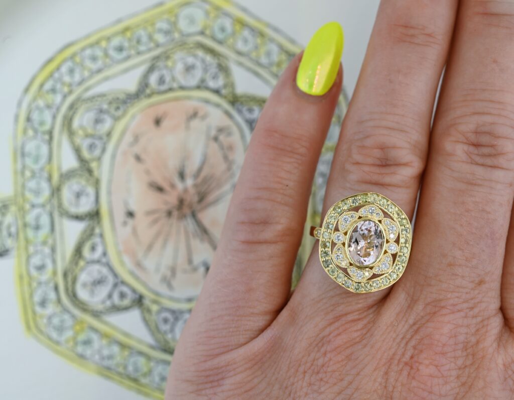 The Adria a flower inspired engagement ring for nature lovers, designed by Abby Sparks Jewelry