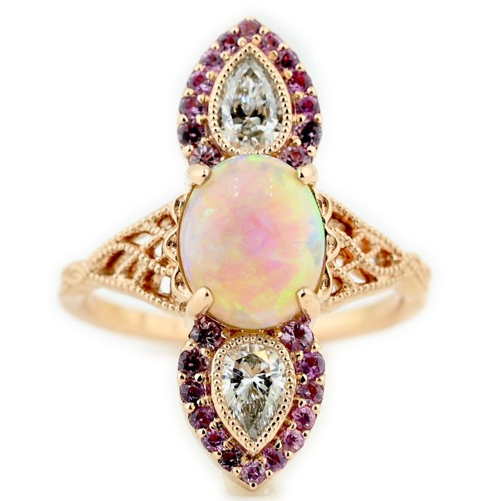 Opal and Pink Sapphire Fairy Ring: Aura