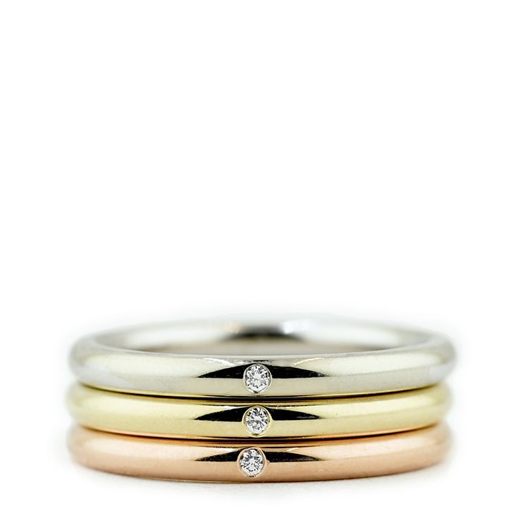 Simple Inset Diamond Ring: Petite Anything Band